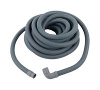 Tuyau de vidange universel en polypropylène pour machine à laver et lave-vaisselle - 10 m de long - Raccord coudé de 22 à 23 mm (convient également pour une sortie de 20 à 21 mm)