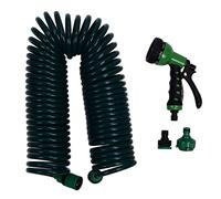 Tuyau d'eau de jardin enroulé, 7 modes Connexion facile EVA Tuyau à ressort télescopique 15 m / 49,2 pi pour les pelouses