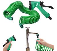 Tuyau D'eau Extensible - Tuyau De Lavage Enroulé, Pulvérisateur De Jardin Multipray | De Rinçage Doux Rétractable Avec Tête Ergonomique, Outil D'irrigation Légers Pour Les Bateaux, Lavage Des Ma