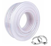 Tuyau d'eau potable en PVC avec 2 colliers de serrage - Tuyau d'air pour eau, huile, essence, transfert d'aquarium - 20 x 25 mm - 3 m