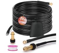 Tuyau Déboucheur Canalisation Haute Pression 20m Compatible avec K2-K7 | avec M22 Adapter, 4 Jets Buses, 180bar 60°C Kit Furet Tuyau de Vidange pour Nettoyeur Haute Pression Compatible avec Kärcher