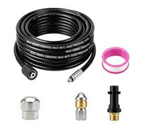 Tuyau Déboucheur Canalisation pour Nettoyeur Haute Pression 15m | avec Adaptateur M22, 2 Buses, Compatible avec Kärcher K2 K3 K4 K5 K6 K7, Pression Max. 5800PSI, -40 à 140°F