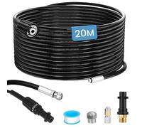 Tuyau Déboucheur Canalisation pour Nettoyeur Haute Pression 20m, 400 Bar/5800 PSI, avec Buses à Jet et Rotative,Compatible avec Karcher K2 K3 K4 K5 K6 K7 Lavor Bosch pour débouchage des tuyaux