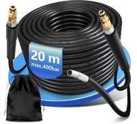 Tuyau Déboucheur de Canalisation pour Nettoyeur Haute Pression 20m 400bar 3 Couches avec Raccords Rapides, Kit de Furet Professionnel Compatible Kränzle Kärcher K2-K7, Rallonge, Tuyau de Rechange