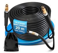 Tuyau Déboucheur de Canalisation pour Nettoyeur Haute Pression 20m 500bar 4 Couches avec Raccords Rapides, Kit de Furet Professionnel Compatible Kränzle Kärcher K2-K7, Rallonge, Tuyau de Rechange