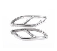 Tuyau D'échappemen Couvercle Cache De Sortie D'échappement Silencieux Embout De Pot D'échappement Compatible Avec Benz Pour Classe C W205 2015 2016 2017 2018 2019 2020 2021(Silver)