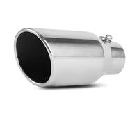 Tuyau d'échappement 1 embout d'échappement d'entrée de 7,62 cm, longueur totale de 23 cm, en acier inoxydable avec revêtement en poudre. Embout silencieux(Argent)