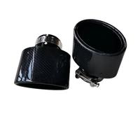 Tuyau D'échappement 1 Embout D'échappement Universel En Acier Inoxydable Noir Pour Voiture, Ovale, Brillant, En Fibre De Carbone Bouclée(ID 60MM-OD 150MM)