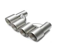 Tuyau d'Échappement 1 Paire D'embouts D'échappement Pour BMW Pour 535i 535d F10 F11 F18 Mise À Niveau Pour M5 Pare-chocs Quad Tuyau D'échappement Silencieux(Silver B)