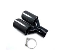 Tuyau D'éChappement 1 Pièce De Silencieux D'échappement Universel Double Noir Brillant En Fibre De Carbone Pour Voiture Silencieux D'éChappement(ID 76mm-OD 114mm)
