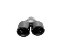 Tuyau d'Échappement 1 Tuyau D'échappement De Voiture 63 Mm Entrée 102 Mm Sortie Acier Inoxydable Noir Bord Roulé Double Embouts D'échappement(Argent,droite)