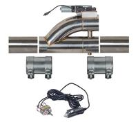 Tuyau d'Échappement 2" 2.25'' 2.5'' 3" inch SS304 Double Valve Electric Exhaust Cut Out Valve with switch button and 2pcs Clamp Connector Tuyaux d'échappement Voiture(2.5inch)