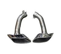 Tuyau D'échappement 2 Pcs/lot Embouts Silencieux D'échappement De Voiture Pour BMW X6 E71 2008-2014 Up V8 Design Look Embout Buse Tuyau En Acier Inoxydable Voiture Silencieux(Silver Exhaust)