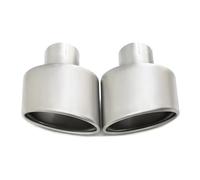 Tuyau D'échappement 2 Pièce/lot Tuyau D'échappement Universel 140mm Sortie Roulé Ovale Incliné Silencieux Queue Pour Automobiles 304 Acier Inoxydable Voiture Silencieux(Matte)