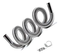 Tuyau d'échappement 200 cm pour générateur électrique,En acier inoxydable,25 mm,Tuyau d'échappement diesel,Avec 2 colliers de serrage,Chauffage,Réservoir de carburant,Silencieux pour chauffage diesel