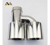 Tuyau D'échappement À Double Sortie De Type H En Acier Inoxydable,Accessoires De Voiture,Face Brillante,Bord Droit D'accès,Sans Marque - Type 63mm-114mm #A