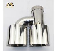 Tuyau D'échappement À Double Sortie De Type H En Acier Inoxydable,Accessoires De Voiture,Face Brillante,Bord Droit D'accès,Sans Marque - Type 66mm-89mm