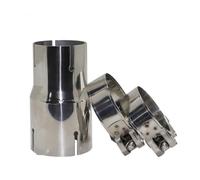 Tuyau D'échappement Accessoires Voiture Universel en Acier Inoxydable Tuyau D'échappement Réducteur Adaptateur Moto Silencieux D'échappement Pipeline Tuyau Soudé Embout Echappement(I.D 60MM-60MM)