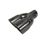 tuyau d'échappement arrière Embout d'échappement arrière universel à double corps, 63 mm, silencieux, noir, titane, accessoires automobiles(A Gray-black)