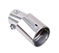 tuyau d'échappement arrière Embout silencieux d'échappement universel voiture rond, acier inoxydable chromé accessoire remplacement automobile(Curved section)