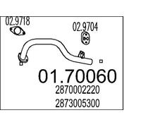 Tuyau d'échappement arrière pour silencieux final 01.70060 MTS pour HYUNDAI ATOS