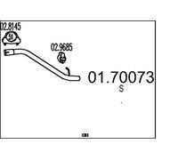 Tuyau d'échappement arrière pour silencieux final 01.70073 MTS pour MAZDA 3