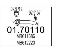 Tuyau d'échappement arrière pour silencieux final 01.70110 MTS pour MITSUBISHI