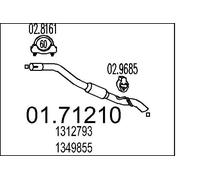 Tuyau d'échappement arrière pour silencieux final 01.71210 MTS pour FORD MAZDA