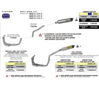 Tuyau d'échappement Arrow pour coude d'origine et coude d'échappement Arrow sans homologation