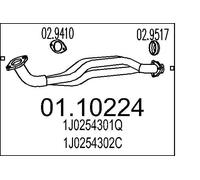 Tuyau d'échappement avant pour silencieux au milieu 01.10224 MTS pour VW GOLF IV