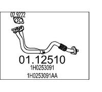Tuyau d'échappement avant pour silencieux au milieu 01.12510 MTS pour VW SEAT
