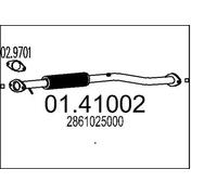 Tuyau d'échappement avant pour silencieux au milieu 01.41002 MTS pour HYUNDAI