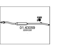 Tuyau d'échappement avant pour silencieux au milieu 01.43059 MTS pour RENAULT