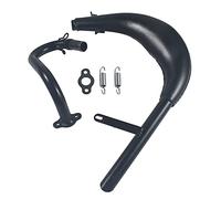 Tuyau d'échappement avec dévidoir pour moto de 49 cc 66 cc 80 cc 100 cc (Couleur noire)
