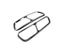 tuyau d'échappement Cadre de décoration tuyaux d'échappement voiture, A6 C7, gorge queue en acier inoxydable pour tuyau, garniture couverture modifiée(Noir)