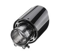 Tuyau D'échappement Carbone Système Silencieux Tube Queue En Acier Inoxydable Embout De Universel 3mm-101mm Garniture D'Échappement(1x Glossy Black)
