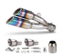 Tuyau D'échappement Compatible Avec MT07 Le Tuyau D'échappement De Moto Silencieux D'échappement De Moto Universel 51MM Modifier Le Tube De Silencieux Arrière À Double Sortie