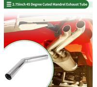 Tuyau D'Échappement Coudé À 45 Degrés Avec Perle Roulée Pour Tuyauterie De Tube D'Échappement De Voiture Personnalisée Diy Modifiée 70Mm Od 300Mm Longueur Acier Inoxydable T304