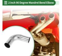 Tuyau D'Échappement Coudé À 90 Degrés Diy Pour Voiture Personnalisée Modifié Tuyau D'Échappement Tubage 51Mm/2" Od 150Mm/5.91" Longueur 304 Acier Inoxydable Ton Argent