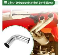 Tuyau D'Échappement Coudé À 90 Degrés Diy Pour Voiture Personnalisée Modifié Tuyau Tubage Tuyauterie Échappement 76Mm/3" Od 200Mm/7.87" Longueur 304 Acier Inoxydable Ton Argenté