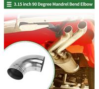 Tuyau D'Échappement Coudé À 90 Degrés Pour Voiture Personnalisée Diy Tube De Tuyauterie D'Échappement Modifié 80Mm/3.15" Od 100Mm/3.94" Longueur 304 Acier Inoxydable Ton Argent