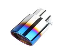 Tuyau D'échappement D'automobile Tuyau Capot Silencieux Acier Inoxydable Silencieux Conduit Tuyau Universel Tuyau D'échappement Voiture(Grill Blue Straight)