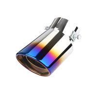Tuyau D'échappement D'automobile Tuyau Capot Silencieux Acier Inoxydable Silencieux Conduit Tuyau Universel Tuyau D'échappement Voiture(Grilled Blue Curved)