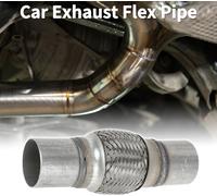 Tuyau D'éChappement De Voiture 2,08 Pouces De DiamèTre ExtéRieur Tube D'éChappement Tressé Flexible | Tuyau Flexible Universel En Ton Argent 1 PièCe