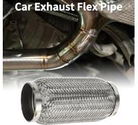 Tuyau D'éChappement De Voiture 3,14 Pouces De DiamèTre ExtéRieur Tube D'éChappement Tressé Flexible | Tuyau Flexible Universel En Ton Argent 1 PièCe