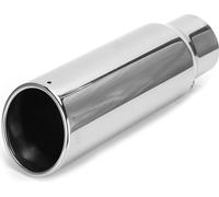 Tuyau d'échappement de voiture Acier inoxydable 80 mm/3,1 pouces Entrée 102 mm/4 pouces Sortie universelle Argent de mercure