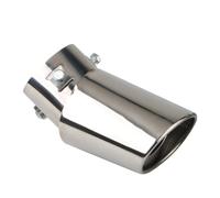 tuyau d'échappement de voiture Embout d'échappement de voiture universel rond en acier inoxydable, garniture queue silencieux pour arrière pour tuyau automatique(Silver bend)