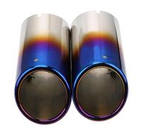 tuyau d'échappement de voiture LEEPEE 2 pièces embout d'échappement de voiture silencieux pour couvercle tuyau pour VW pour Tiguan pour Volkswagen pour Passat B7 CC(Bleu)