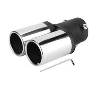 Tuyau d'échappement de Voiture, Tuyau d'échappement Double de Voiture en Acier Inoxydable Embout de Silencieux arrière de Voiture Universel pour Le Remplacement de la Gorge de Queue de Voiture