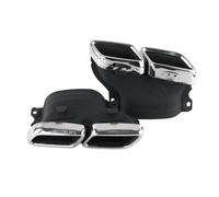 Tuyau D'Échappement Double Automobile Embouts D'échappement En Fibre De Carbone Noir Brillant/mat Pour Mercedes C63 W205 C200 C300 C260 C180 15-18 Ans Pour AMG(Argent)